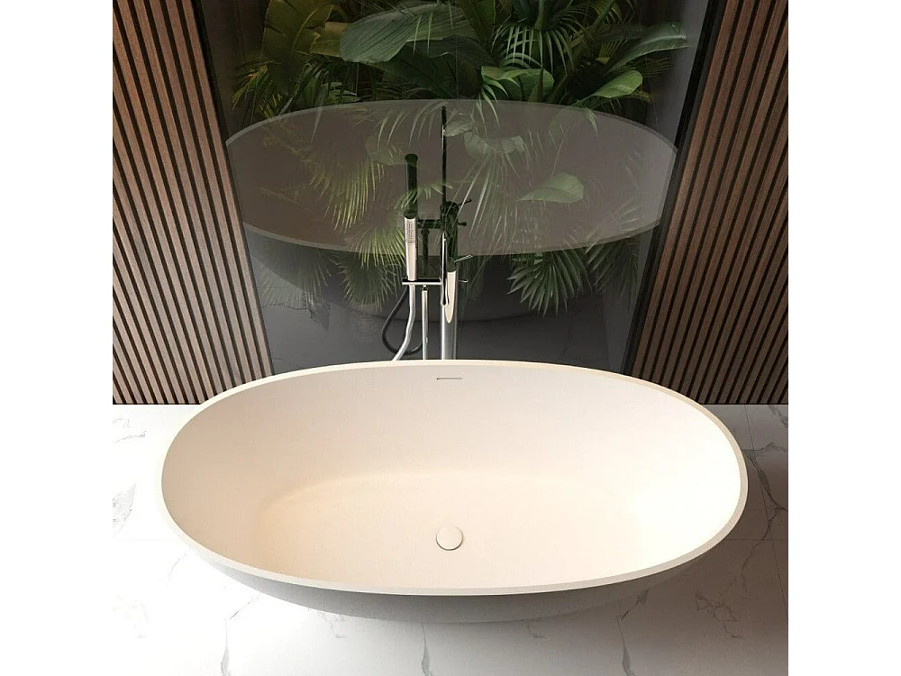 Mineralguss Badewanne MALMO freistehend 165 cm