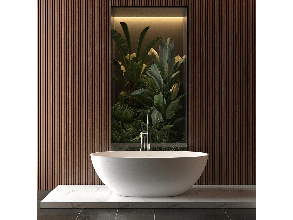 Mineralguss Badewanne MALMO freistehend 165 cm