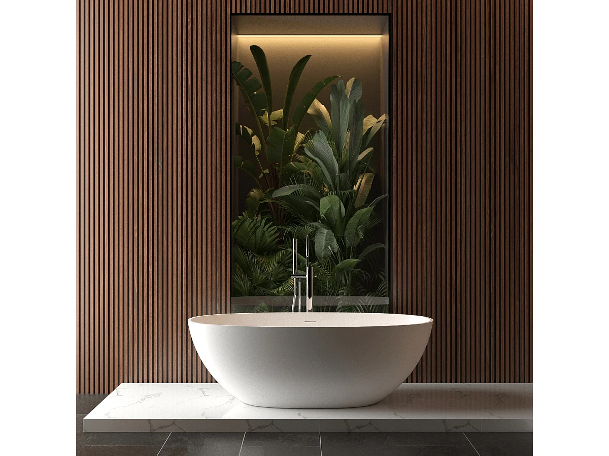 Bañera moderna Solid Surface MALMO exenta  165 cm