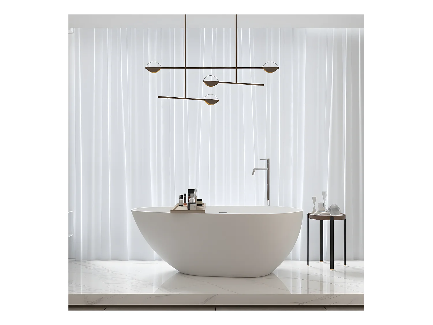 Mineralguss Badewanne HELSINKI freistehend 150 cm