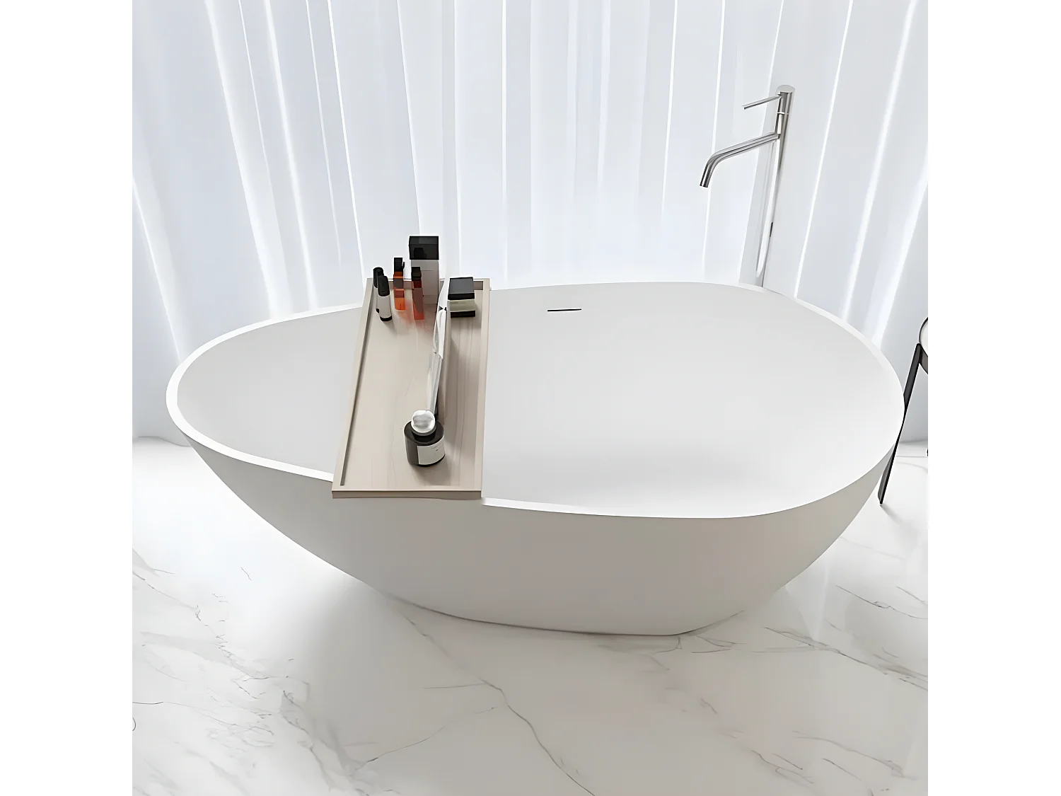 Mineralguss Badewanne HELSINKI freistehend 150 cm