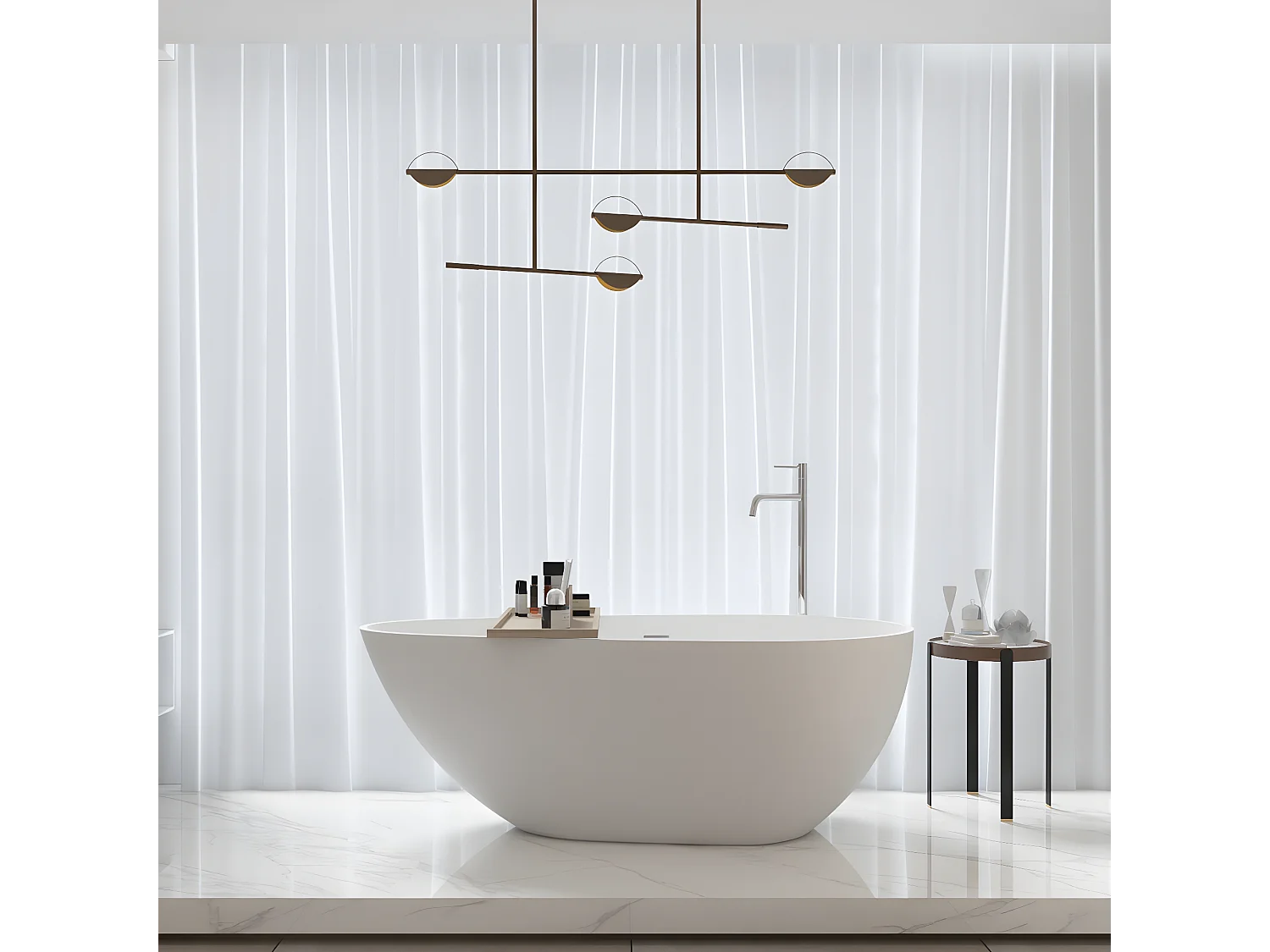 Mineralguss Badewanne HELSINKI freistehend 150 cm