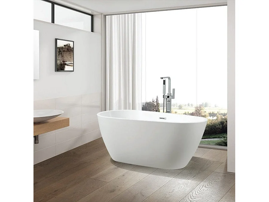 Baignoire îlot design ovale PHOENIX blanche 150 cm