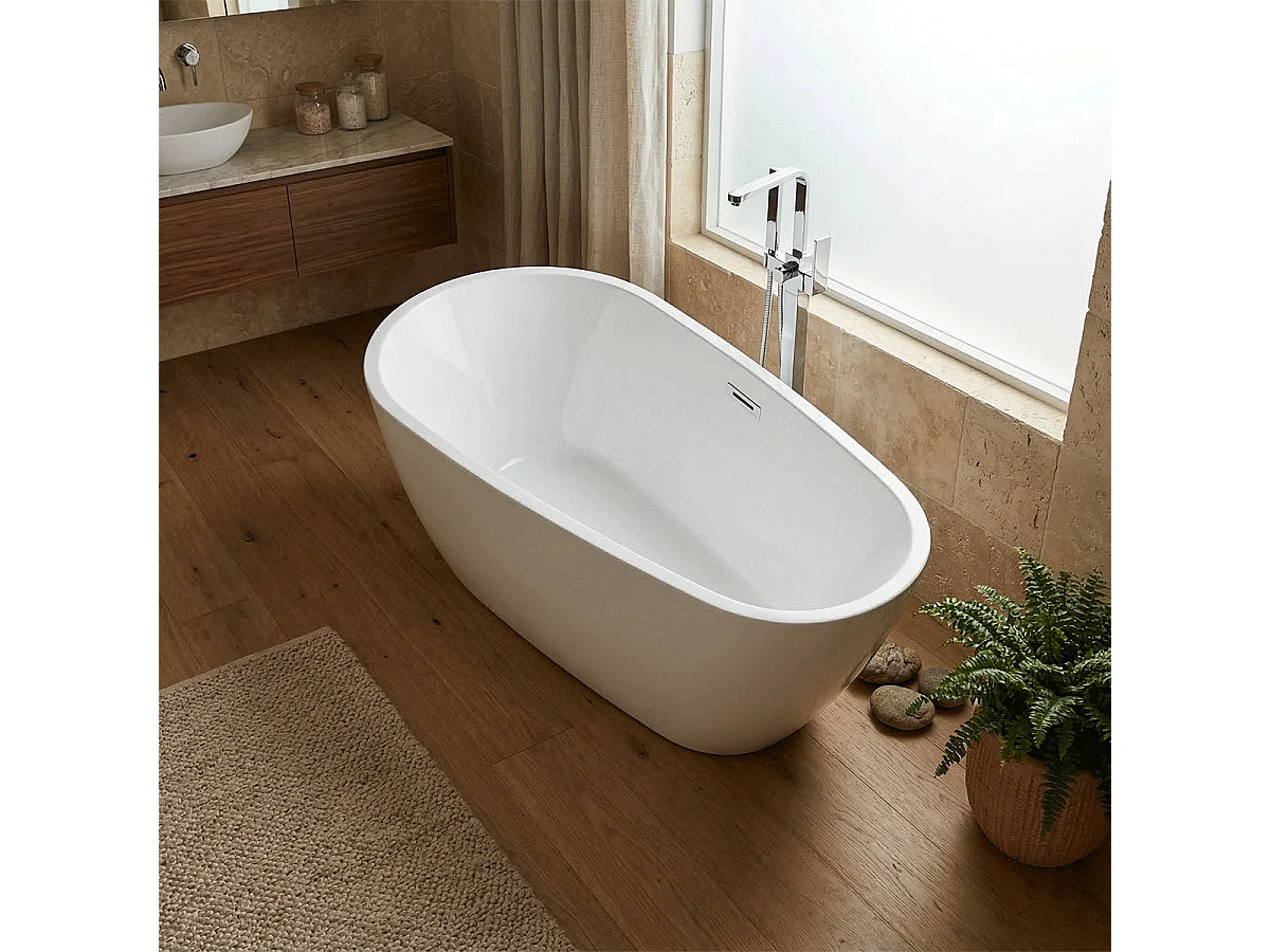 Baignoire îlot design ovale PHOENIX blanche 150 cm