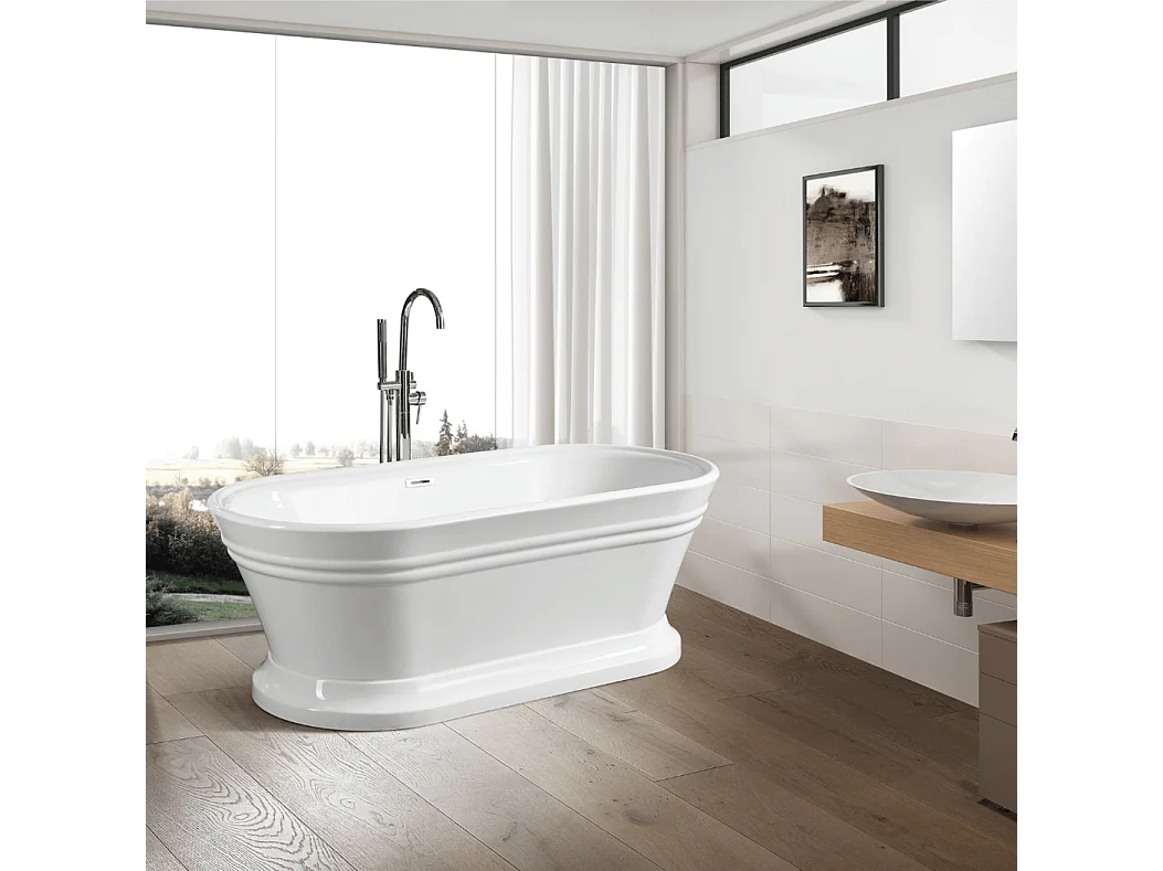 Vasca freestanding ovale SEATTLE bianca 150 cm