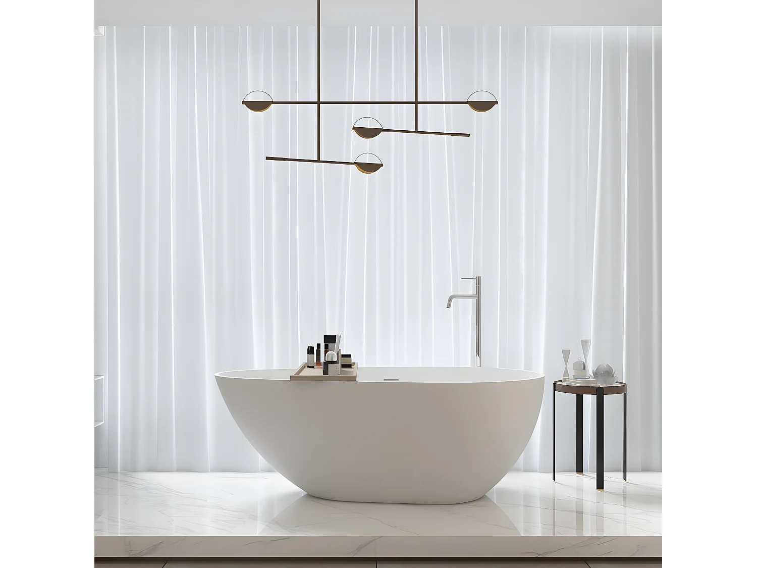 Bañera moderna Solid Surface HELSINKI exenta  170 cm