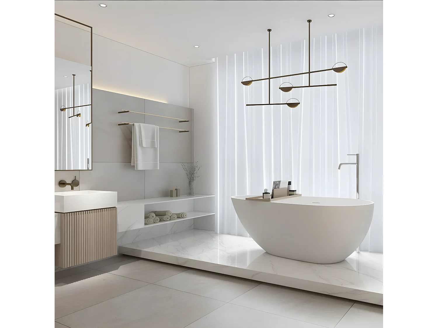 Bañera moderna Solid Surface HELSINKI exenta  170 cm