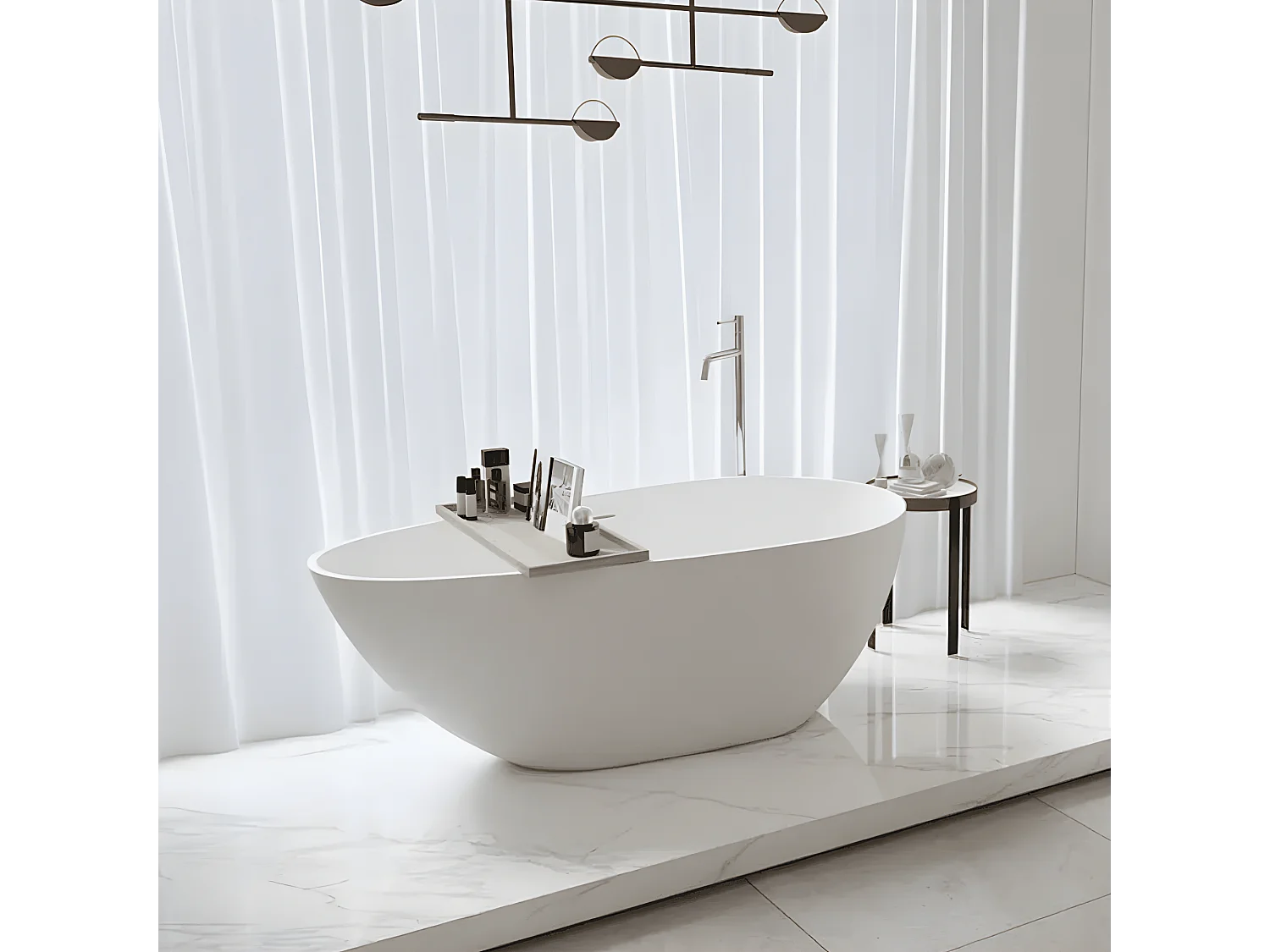 Bañera moderna Solid Surface HELSINKI exenta  170 cm