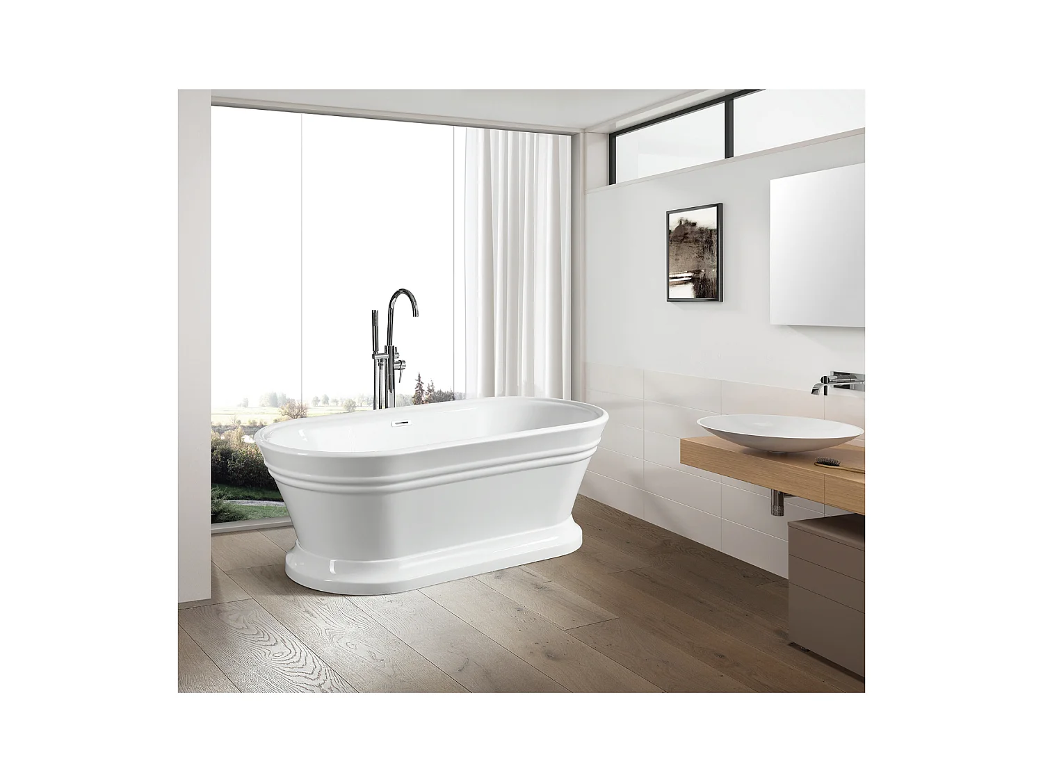 Vasca freestanding ovale SEATTLE bianca 170 cm