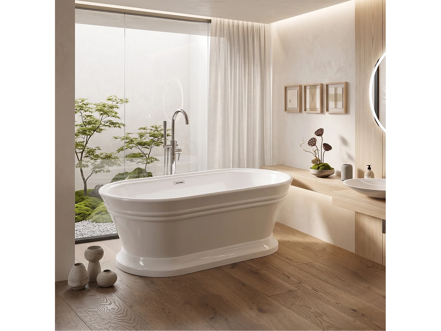 Vasca freestanding ovale SEATTLE bianca 170 cm