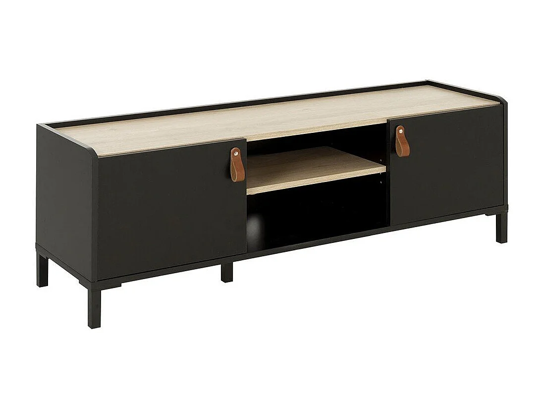TV-meubel met 2 deuren Amsterdam - Industriële stijl met praktische opbergruimte