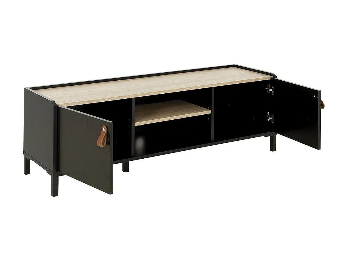 TV-meubel met 2 deuren Amsterdam - Industriële stijl met praktische opbergruimte