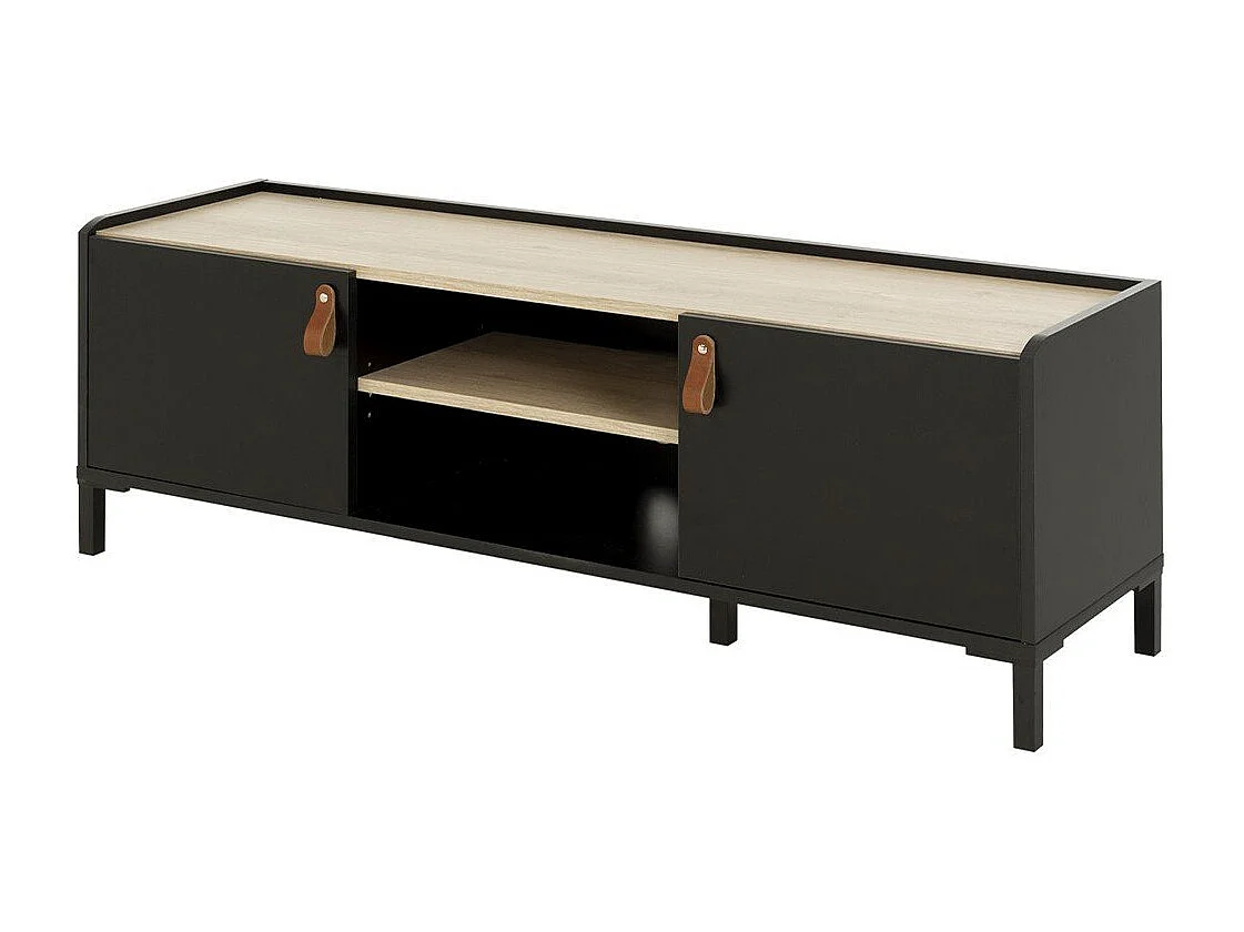TV-meubel met 2 deuren Amsterdam - Industriële stijl met praktische opbergruimte