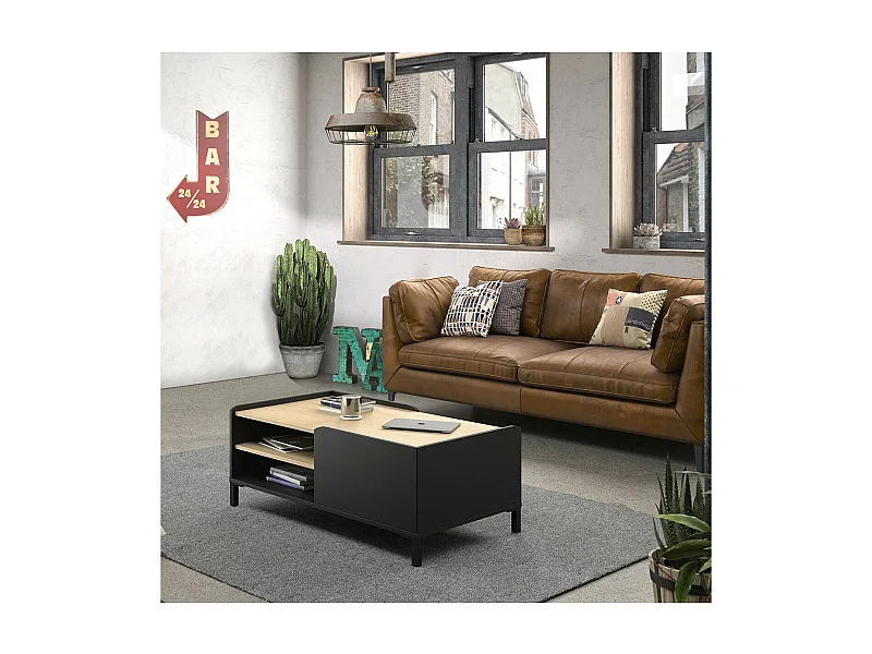 Salontafel met 2 opbergvakken L106 cm - Amsterdam