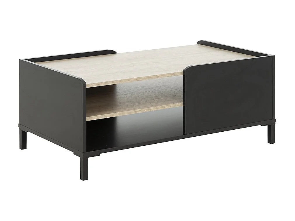 Mesa de centro industrial com 2 nichos de armazenamento - Amsterdam