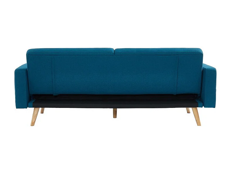Canapé KELLY droit en tissu bleu convertible