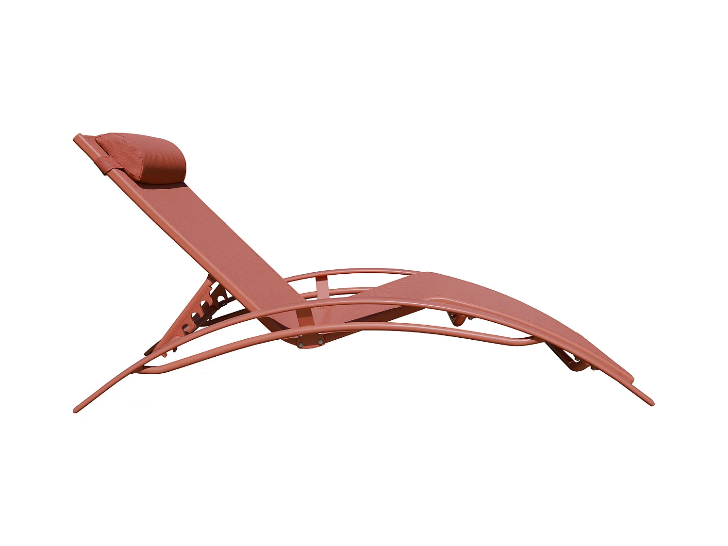 2er Set Sonnenliegen GALAPAGOS aus Textilene Terracotta - Aluminium Terracotta