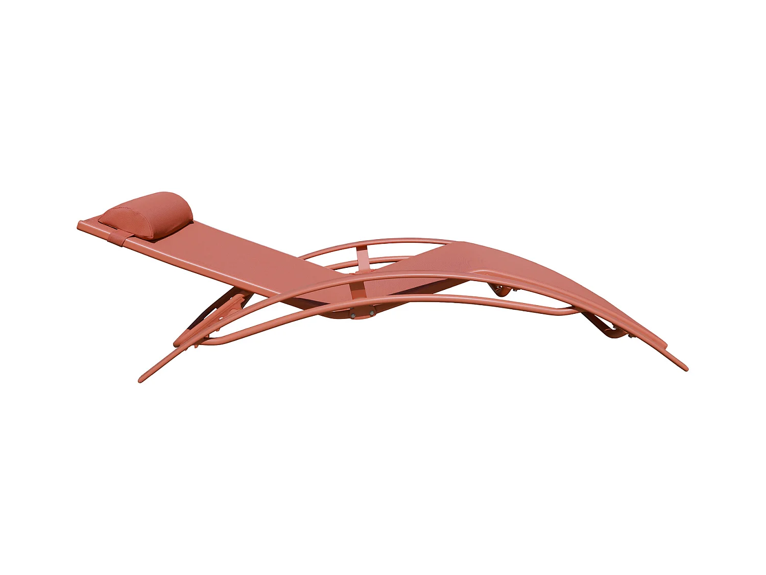 2er Set Sonnenliegen GALAPAGOS aus Textilene Terracotta - Aluminium Terracotta