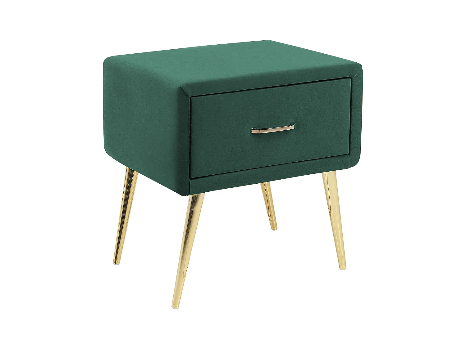 Table de nuit à 1 tiroir FLAYAT Velours Vert émeraude