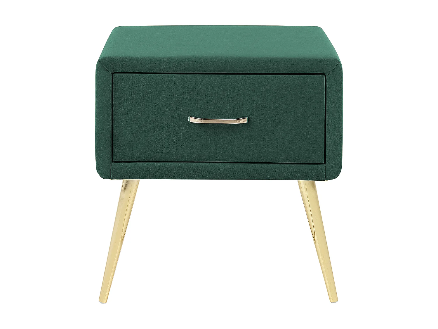 Nachttisch mit 1 Schublade FLAYAT Samtstoff Smaragdgrün