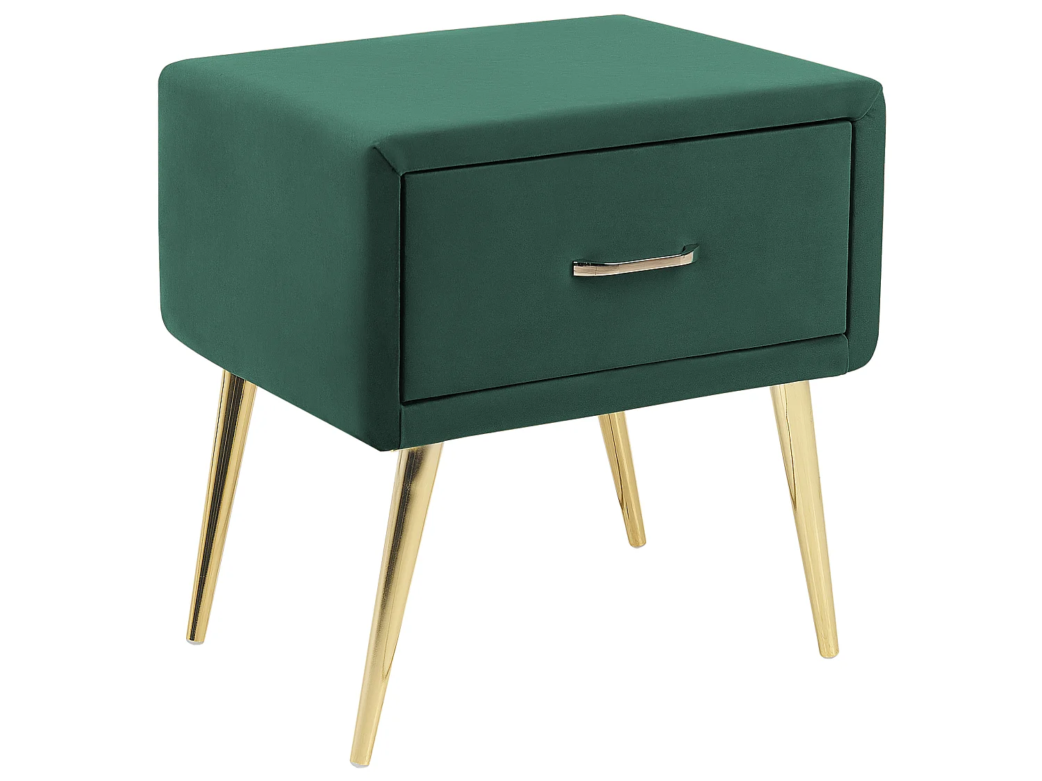 Table de nuit à 1 tiroir FLAYAT Velours Vert émeraude