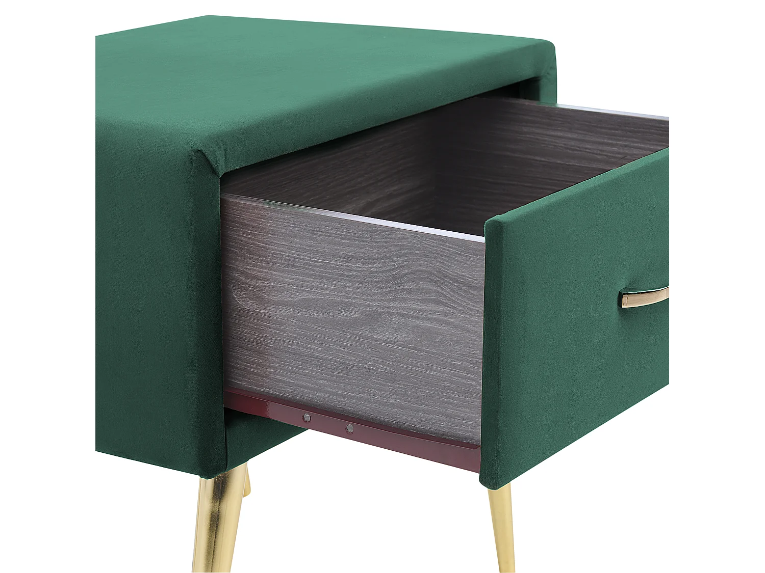 Table de nuit à 1 tiroir FLAYAT Velours Vert émeraude
