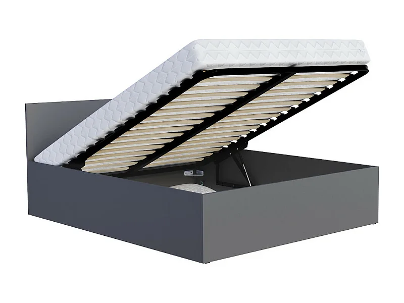Lit coffre Panama 120x200 - Sommier inclus Gris