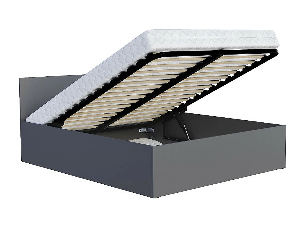 Lit coffre Panama 120x200 - Sommier inclus Gris