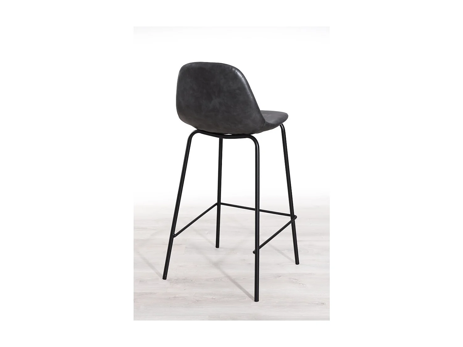TOM - Lot de 2 tabourets de bar John anthracite hauteur d'assise 65cm