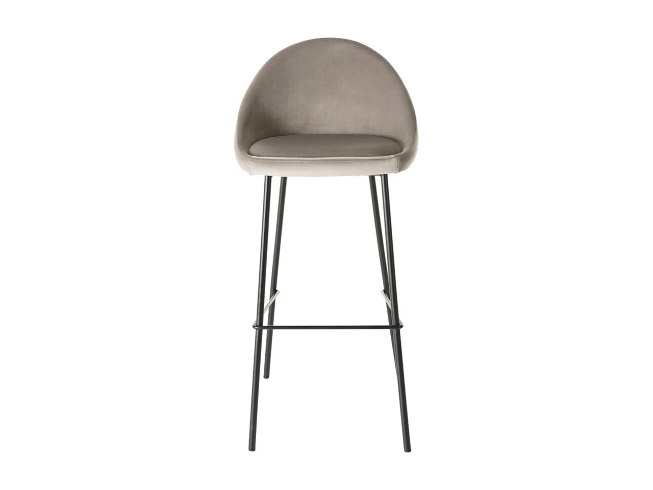 TOM - Lot de 2 tabourets bar hauteur 80cm pieds noir velours beige