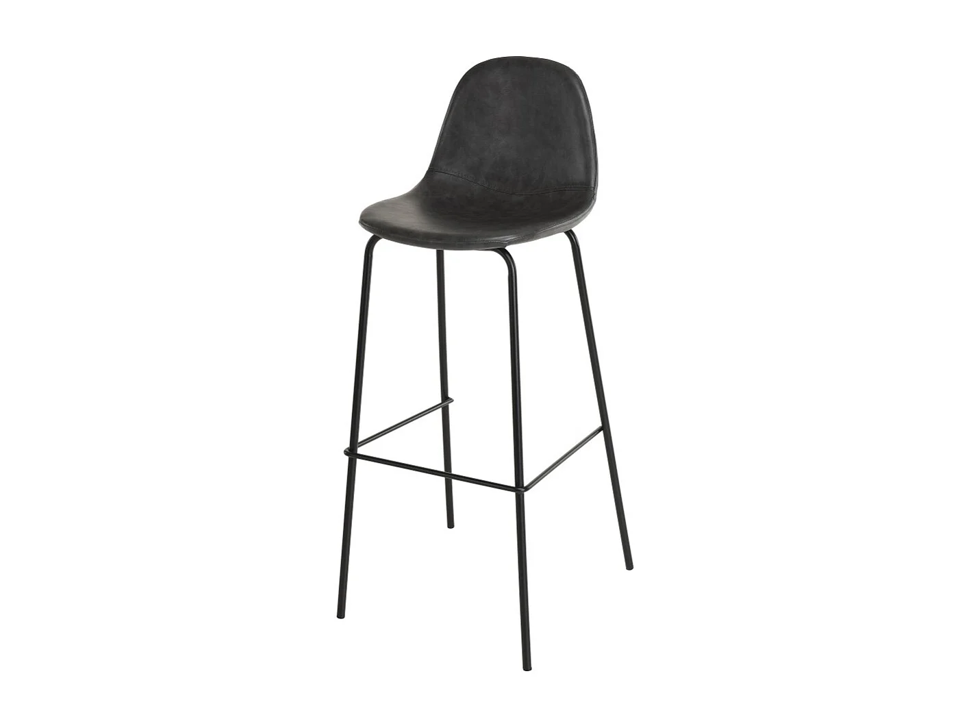 TOM - Lot de 2 tabourets de bar John noir hauteur d'assise 80cm
