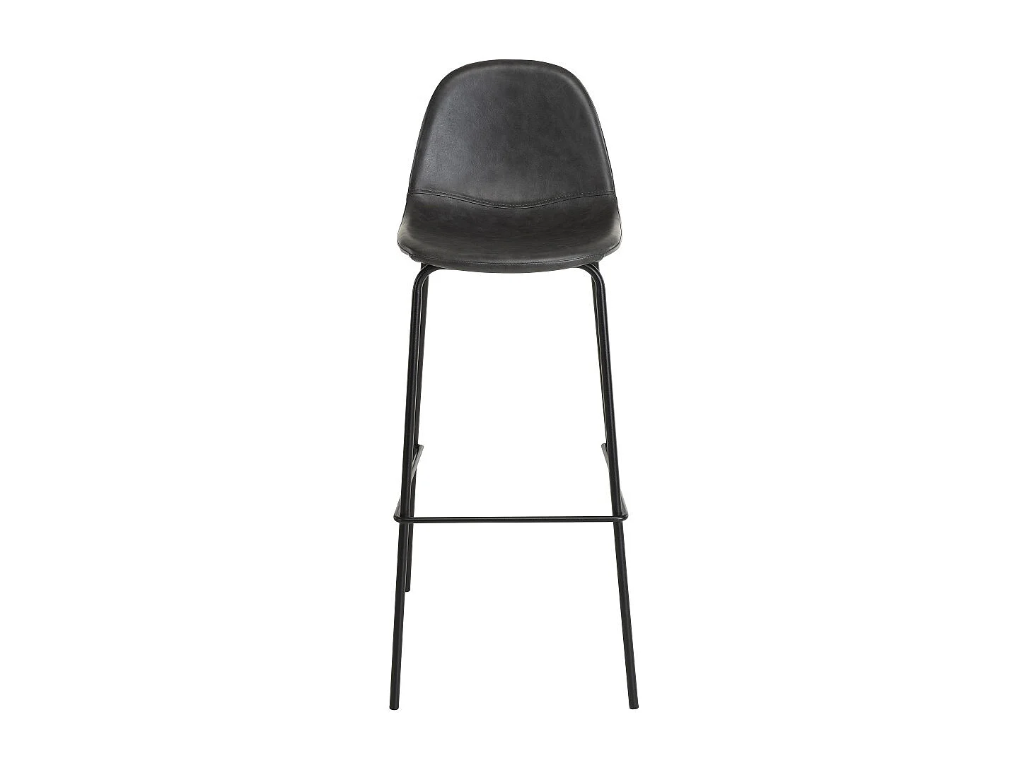 TOM - Lot de 2 tabourets de bar John noir hauteur d'assise 80cm