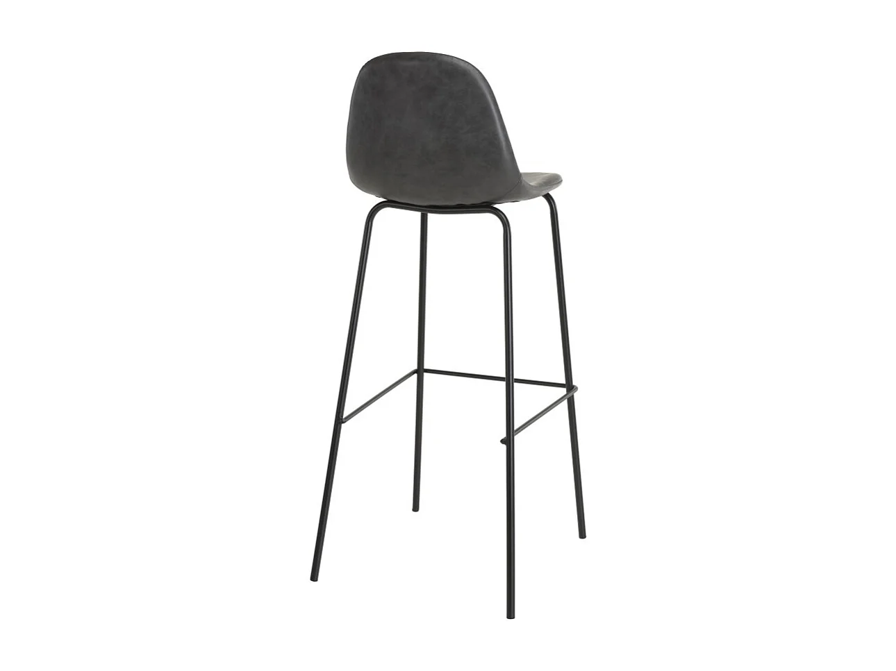 TOM - Lot de 2 tabourets de bar John noir hauteur d'assise 80cm