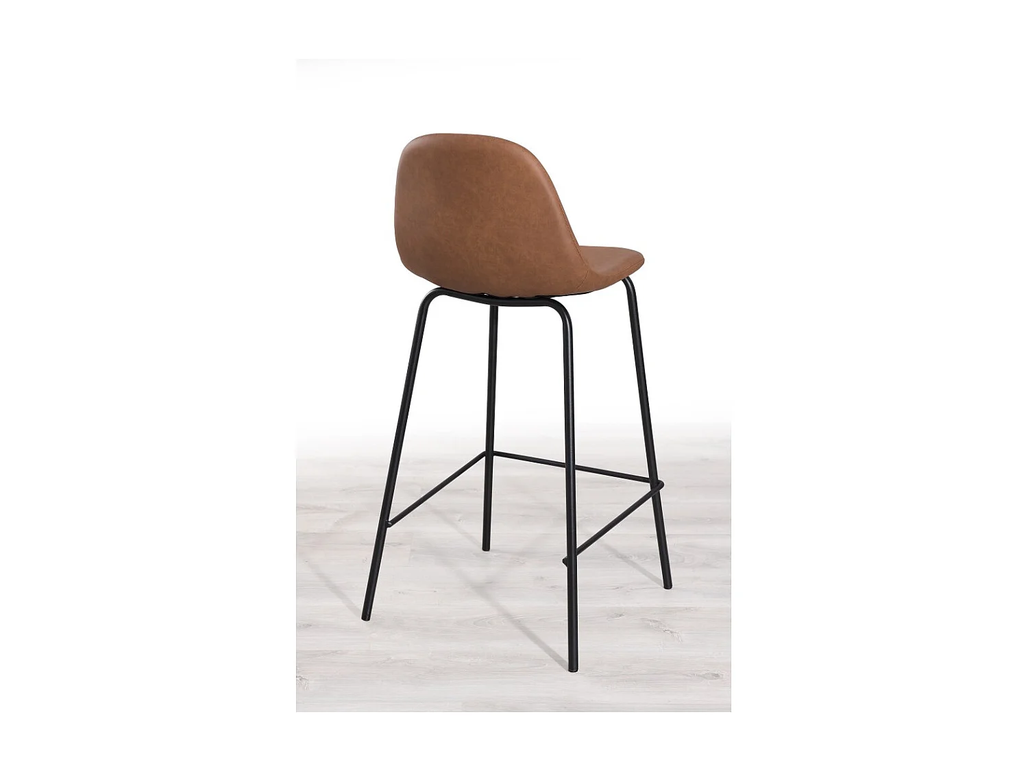 TOM - Lot de 2 tabourets de bar John marron hauteur d'assise 65cm
