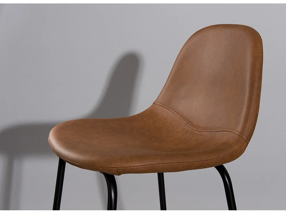 TOM - Lot de 2 tabourets de bar John marron hauteur d'assise 65cm