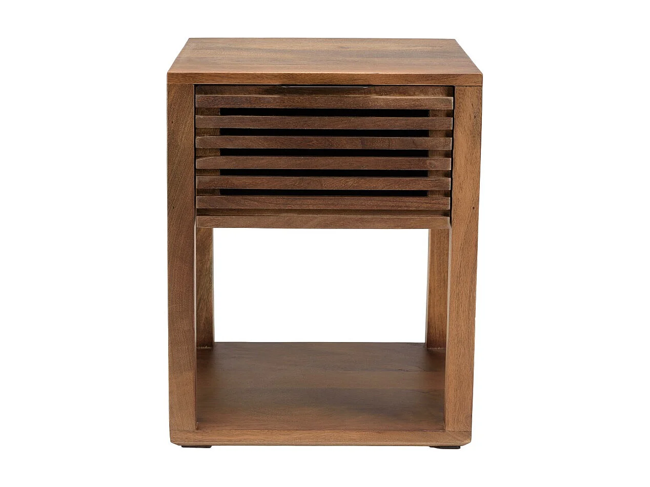 ALIX - Table de chevet en bois de manguier 1 tiroir ajouré