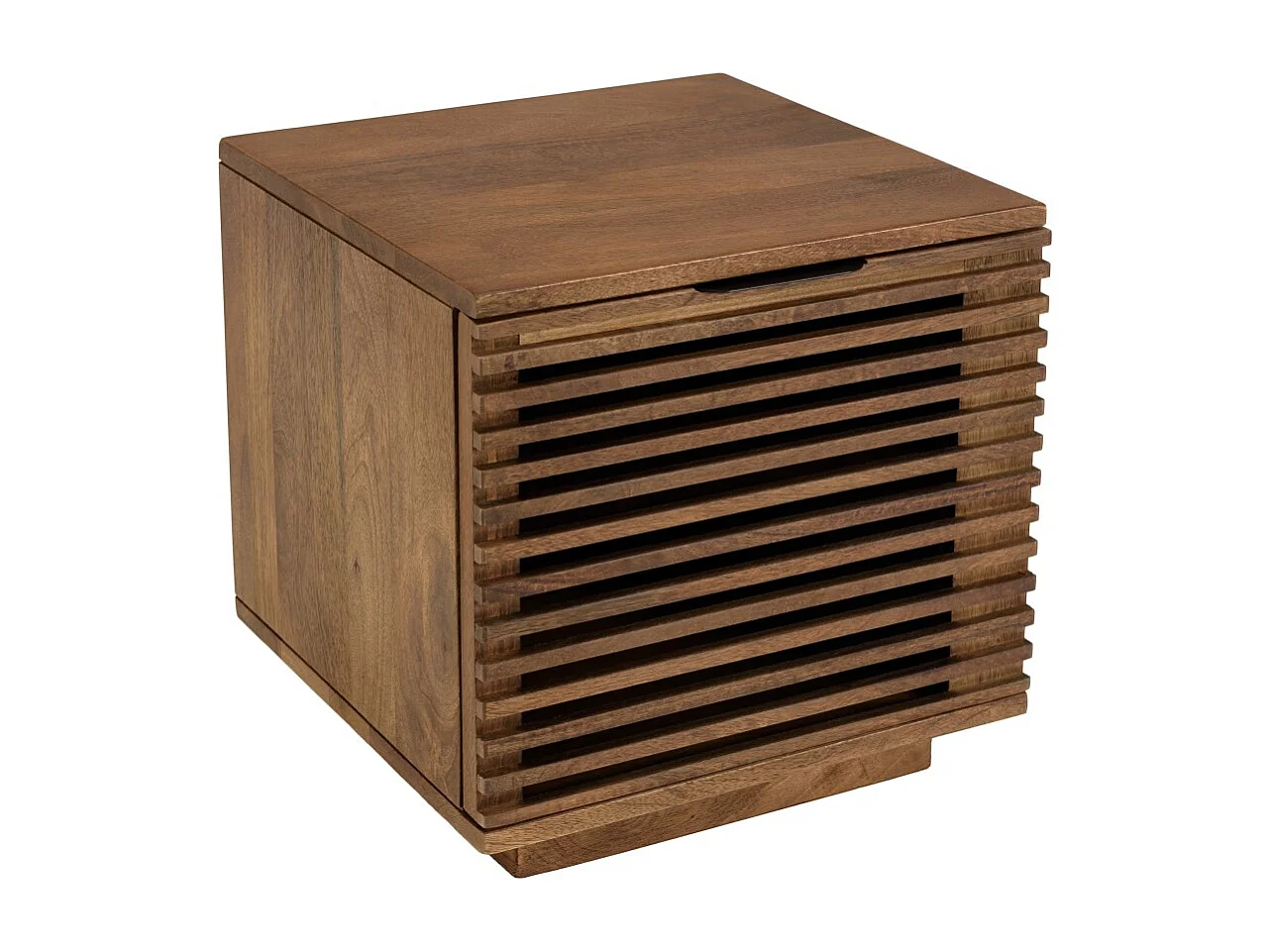 ALIX - Table de chevet en bois de manguier 1 porte ajourée