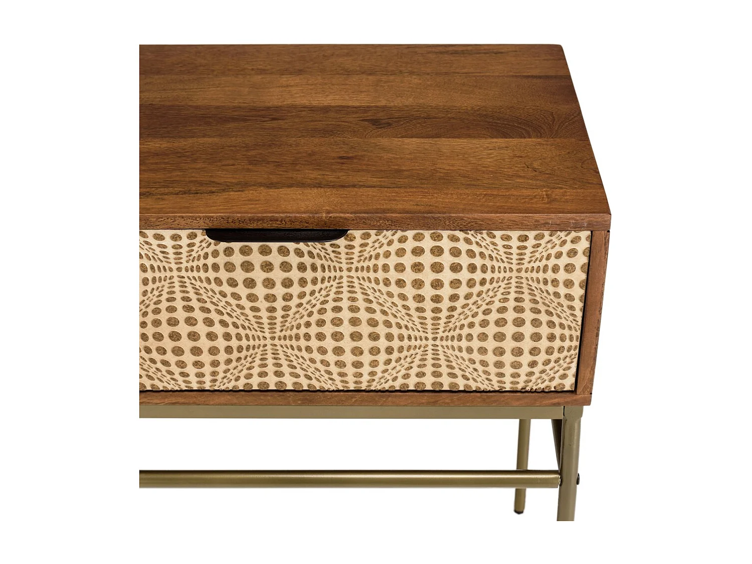 ALIX - Console en bois de manguier 2 tiroirs motifs ethniques