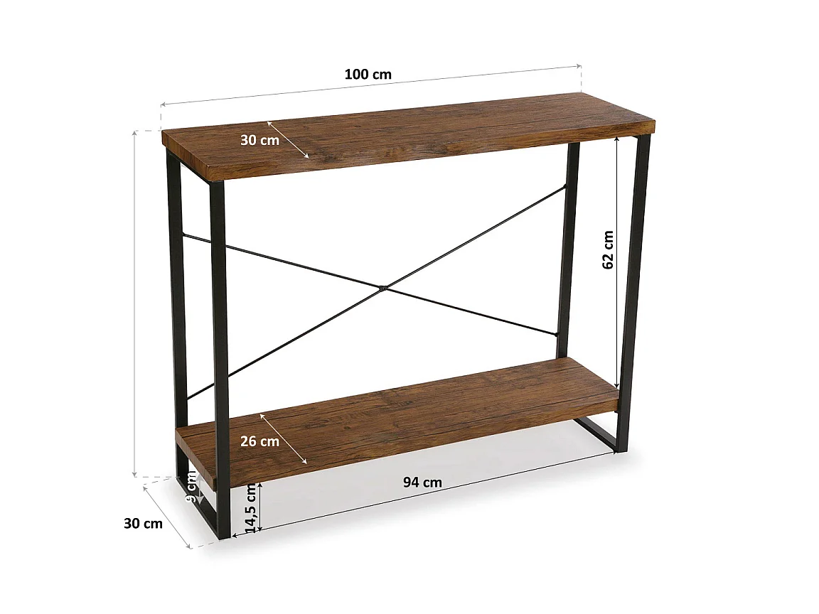 Taline Mueble Recibidor Estrecho para la Entrada o el Pasillo, Mesa Consola, Negro, 80x30x100cm