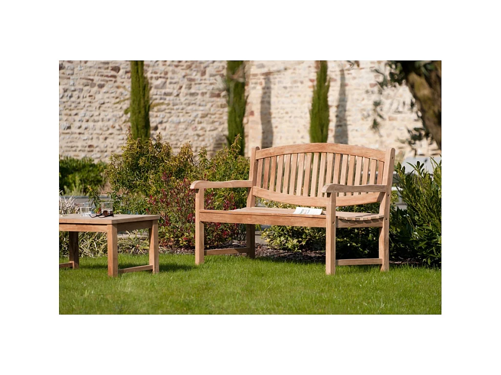 FUN - Banc de jardin ovale en bois Teck