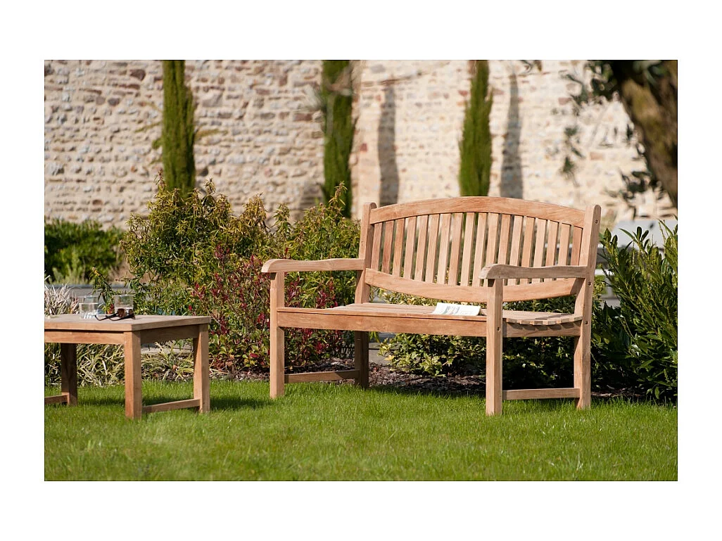 FUN - Banc de jardin ovale en bois Teck