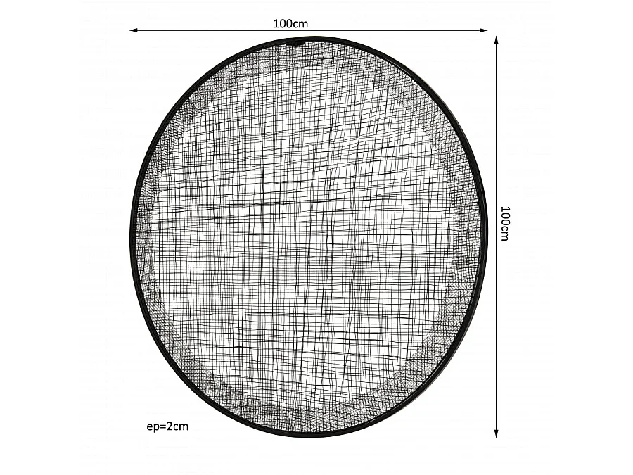 THEODORE - Décoration murale ronde 100x100cm métal noir