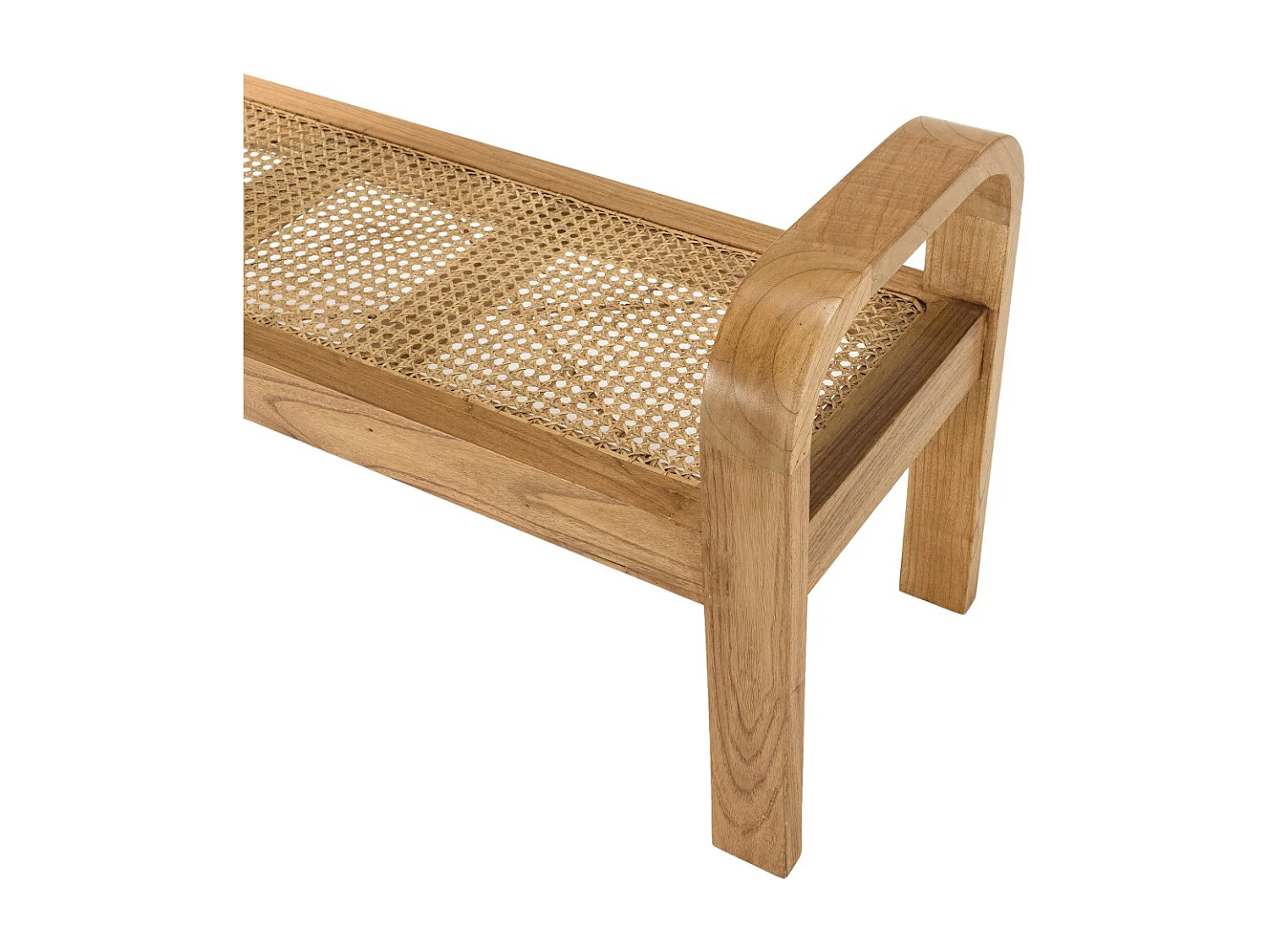 LAUREN - Banc 2 places bois de Mindi et rotin naturel