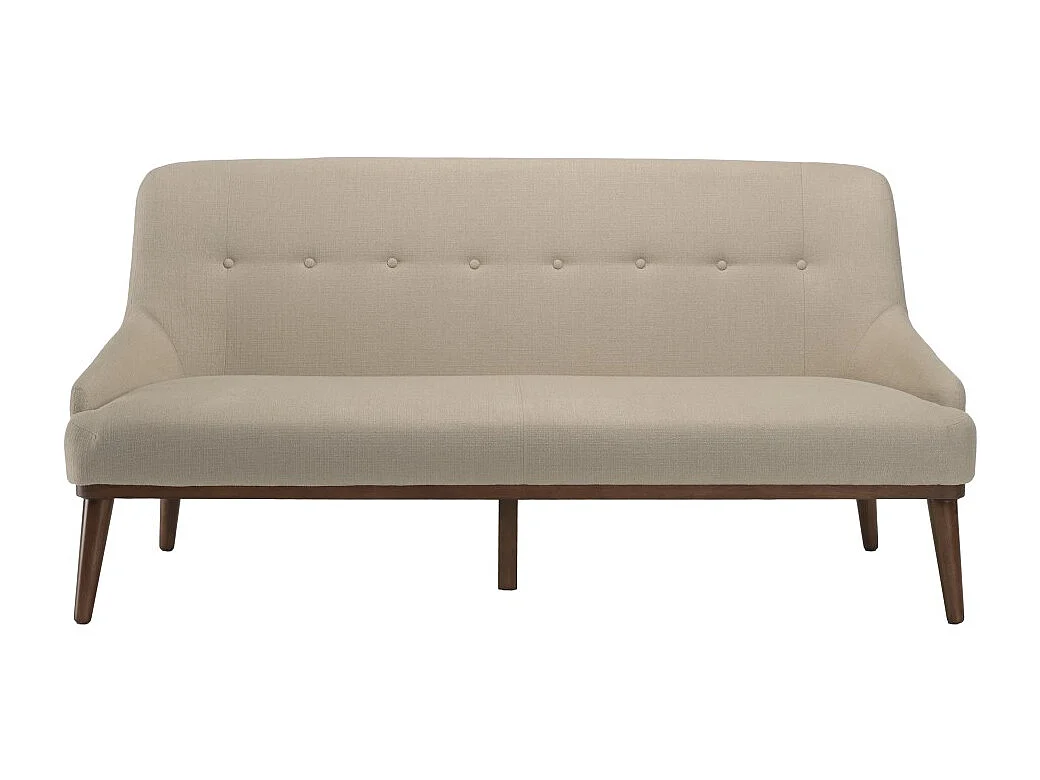 NELSON - Canapé beige 2 places pieds en bois NELSON