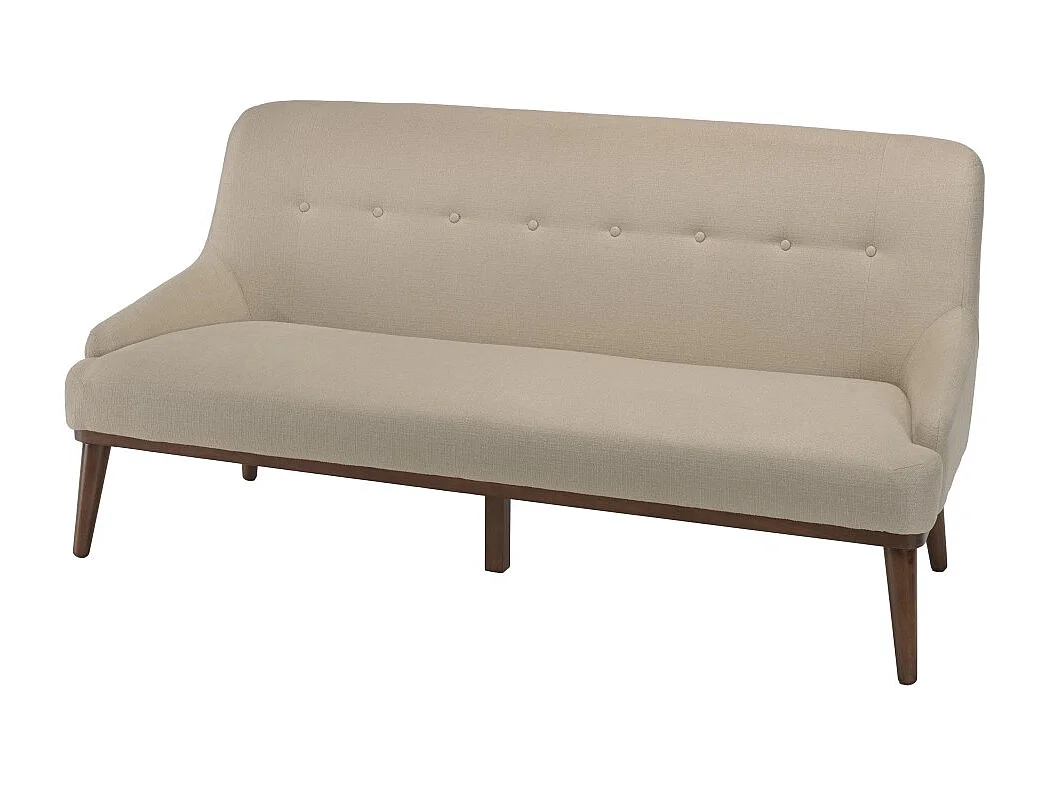 NELSON - Canapé beige 2 places pieds en bois NELSON