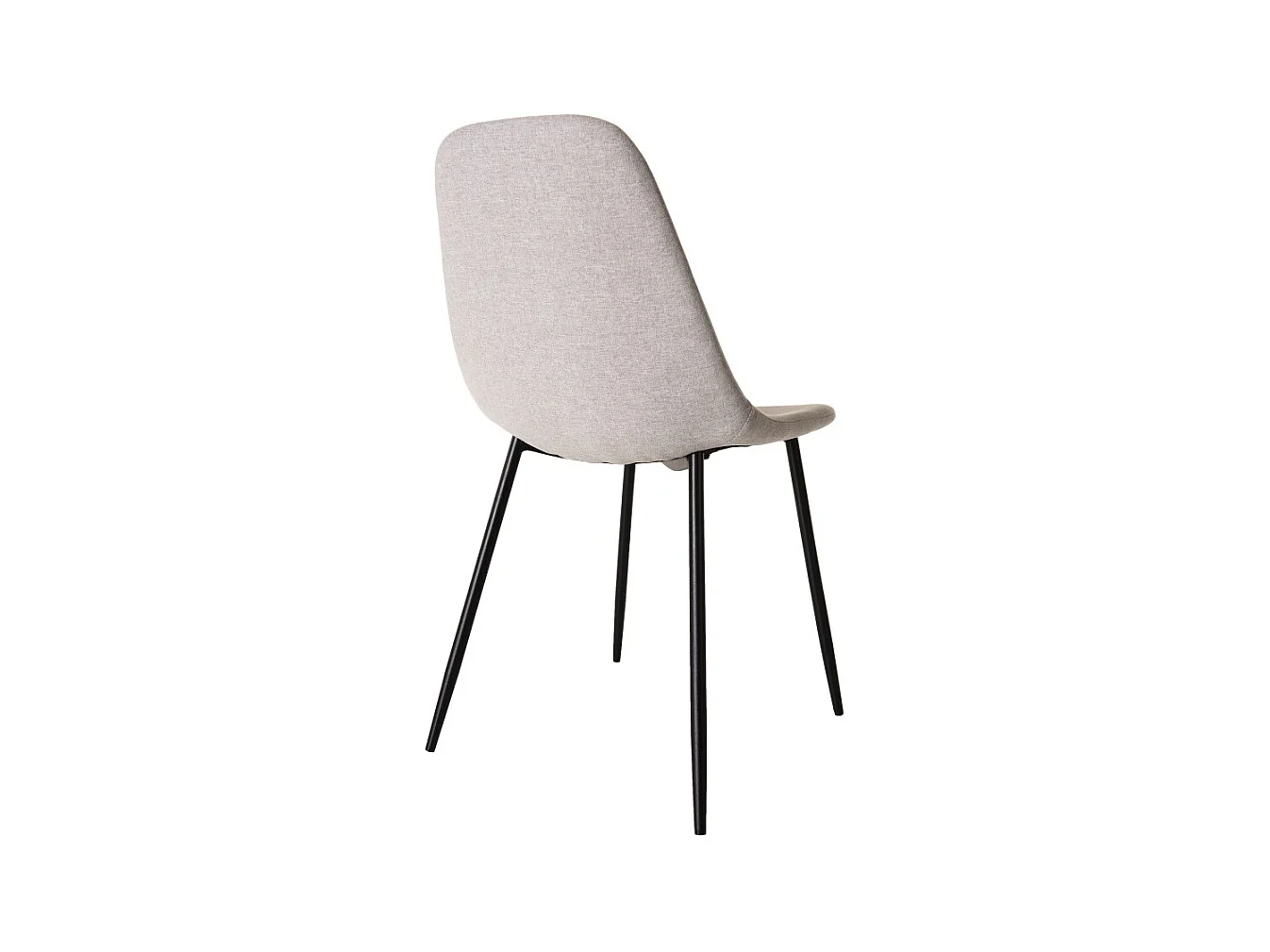 TOM - Lot de 2 chaises tissu blanc pieds métal noir