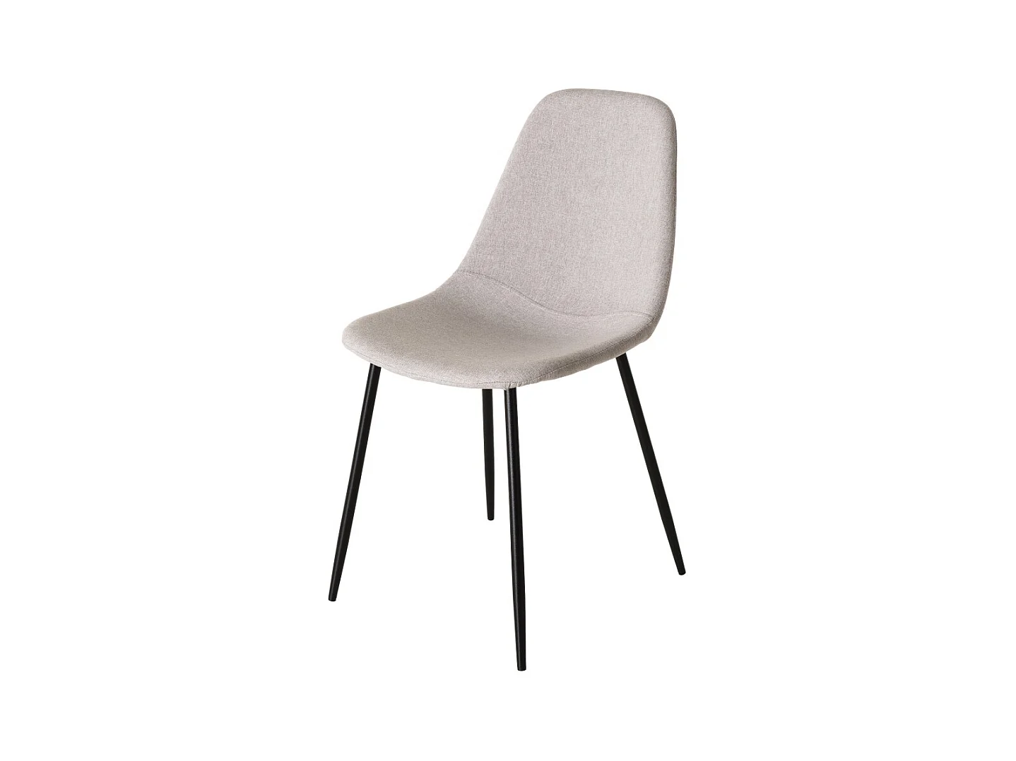 TOM - Lot de 2 chaises tissu blanc pieds métal noir
