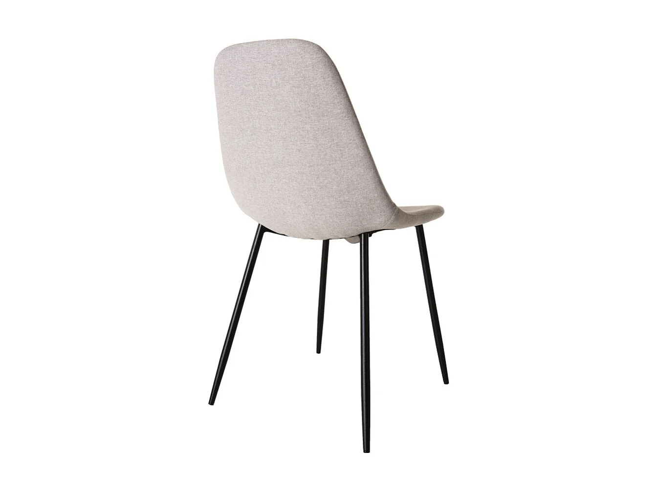 TOM - Lot de 2 chaises tissu blanc pieds métal noir