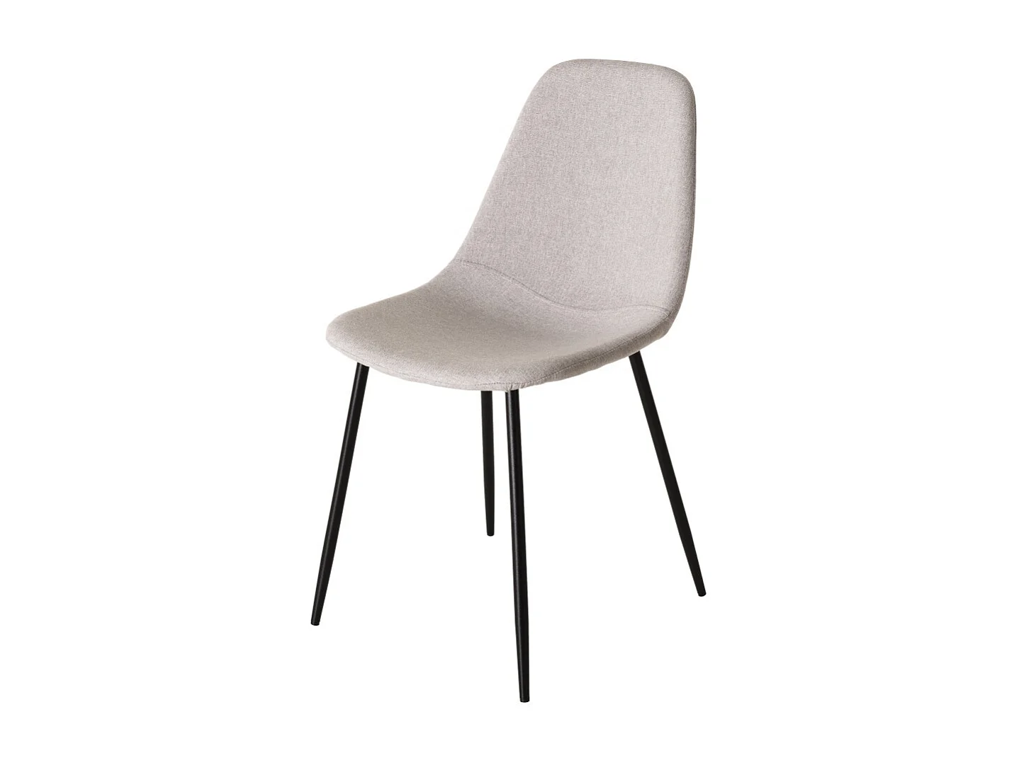 TOM - Lot de 2 chaises tissu blanc pieds métal noir