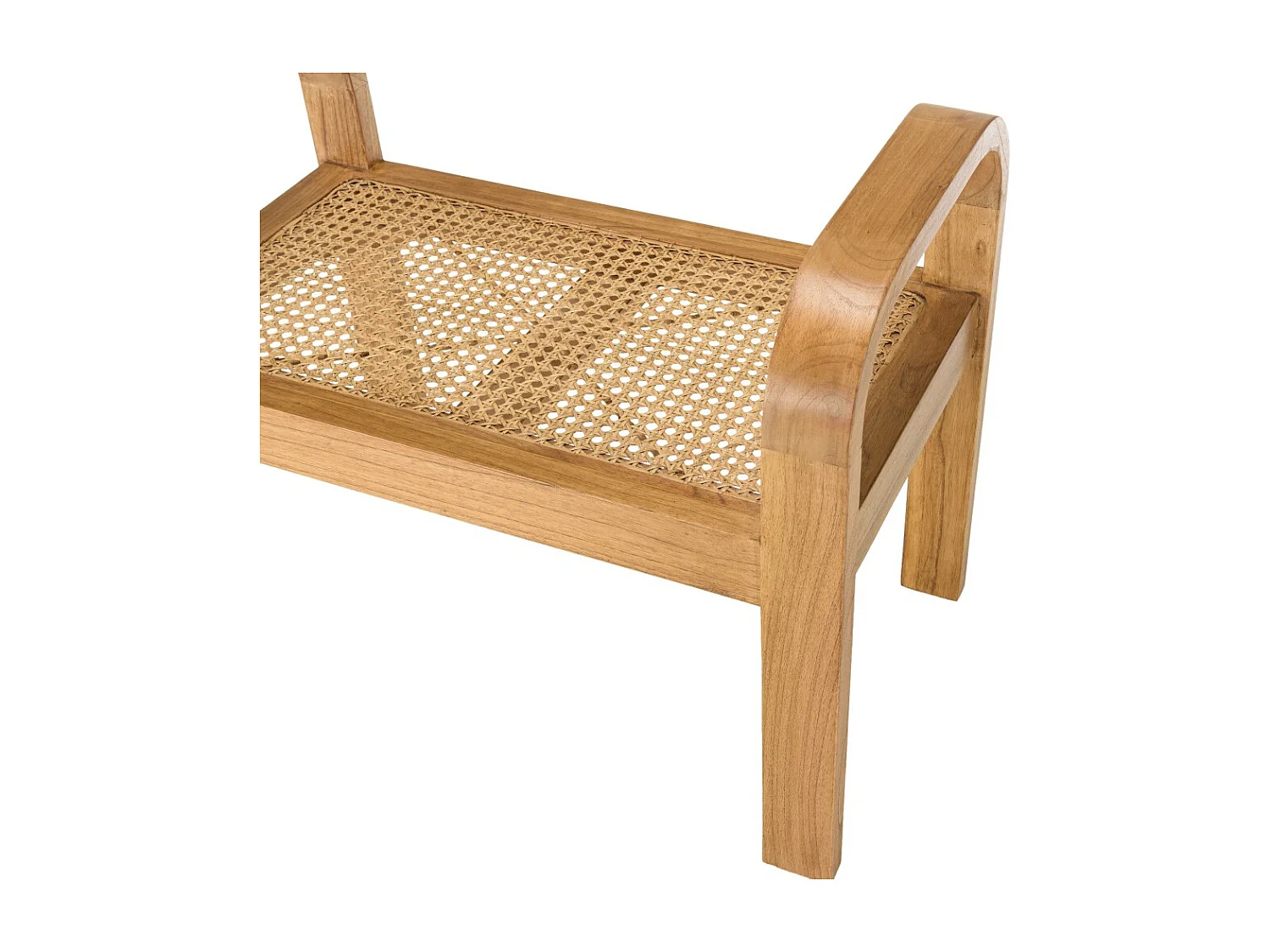 LAUREN - Tabouret 1 place bois de Mindi et rotin naturel